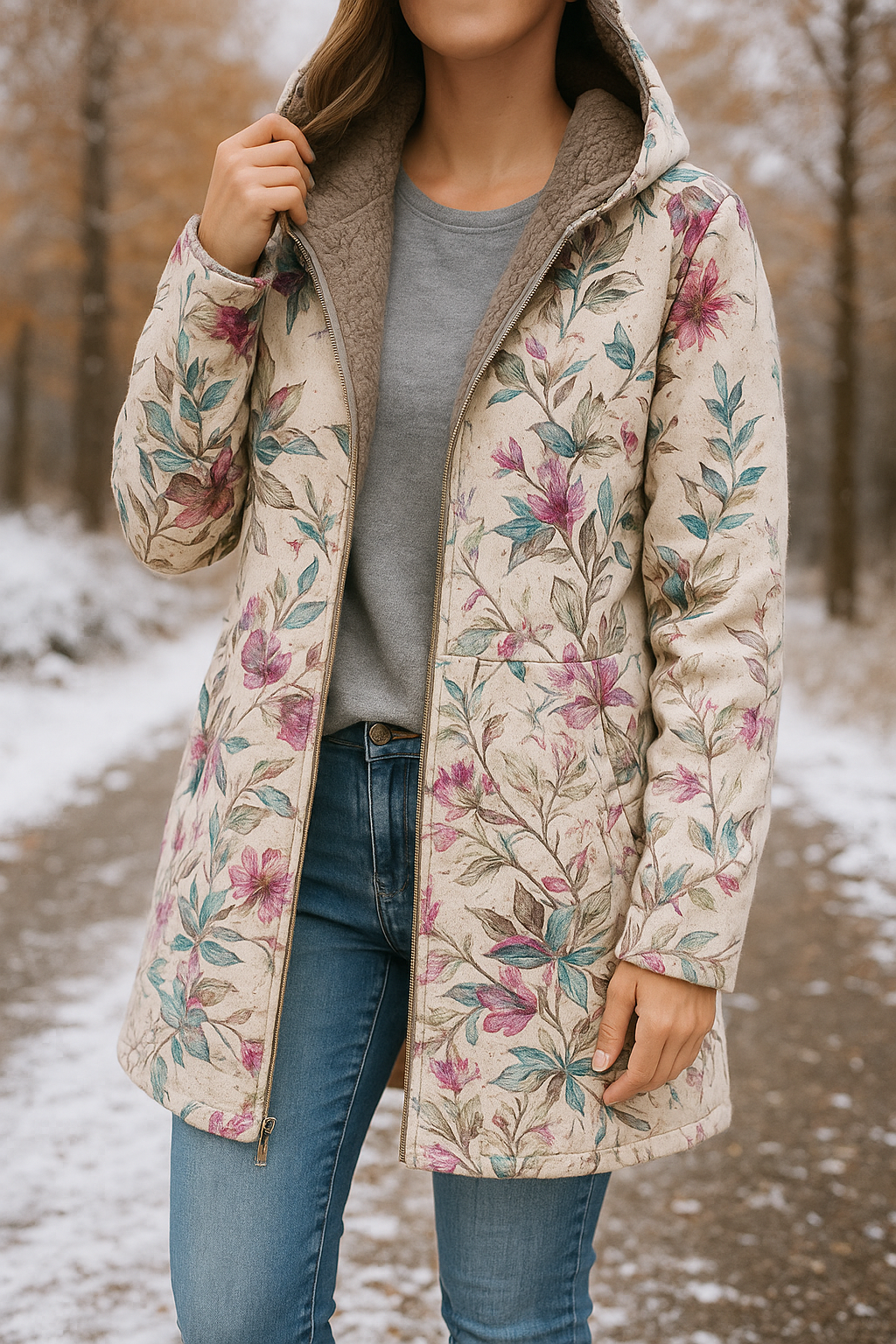 Astrid™ | Stilvolle Blumen-Fleecejacke