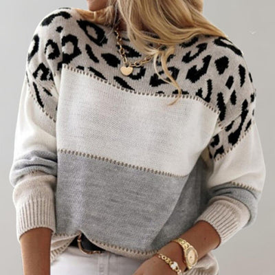 VIVILY | Leoparden-Akzent Strickpullover