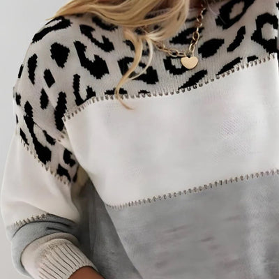 VIVILY | Leoparden-Akzent Strickpullover