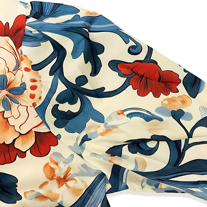 VIVILY | Vintage bedrucktes Hemdblusenkleid
