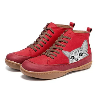 VIVILY | Elegante Lederstiefeletten für Katzenliebhaber
