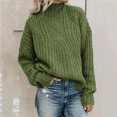 Vivily | Bequemer Strickpullover im Zopfmuster