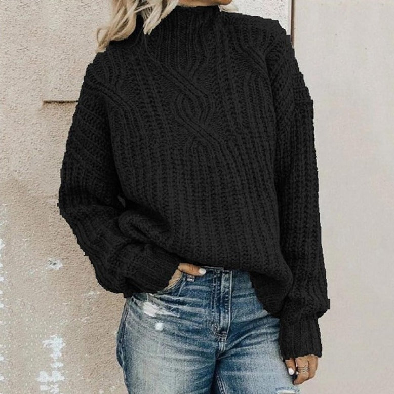 Vivily | Bequemer Strickpullover im Zopfmuster