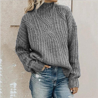 Vivily | Bequemer Strickpullover im Zopfmuster