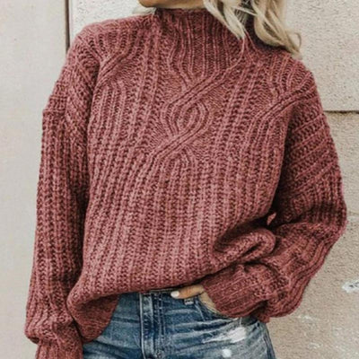 Vivily | Bequemer Strickpullover im Zopfmuster
