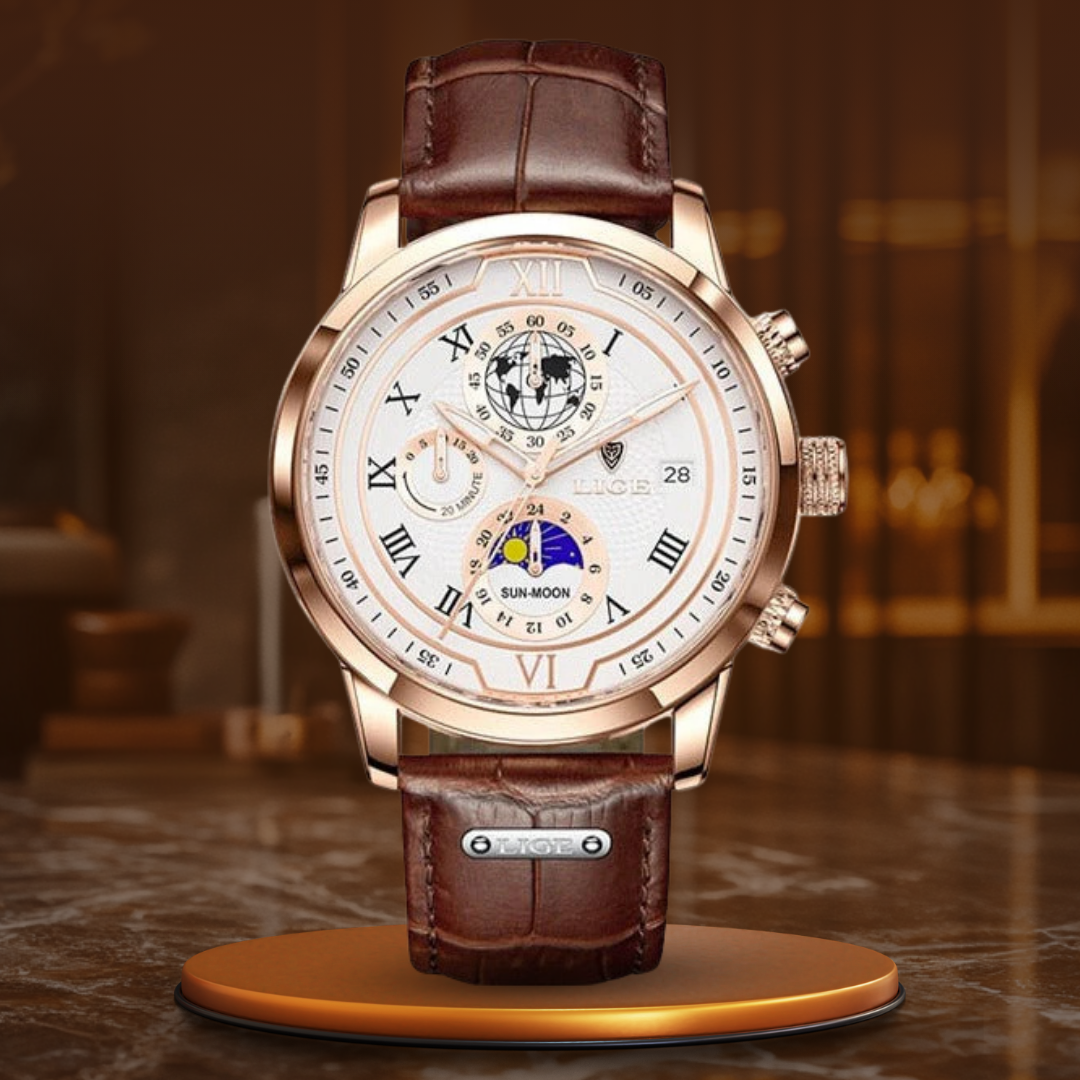 Premium-Leder-Chronographenuhr™ - VIVILY