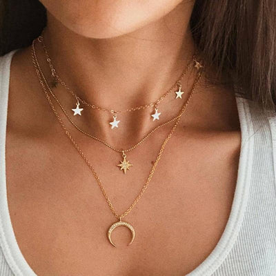VIVILY | Elegante Goldkette mit zartem Mondmuster