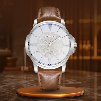 Luxuriöse Blaues Glas Lederuhr™ - VIVILY