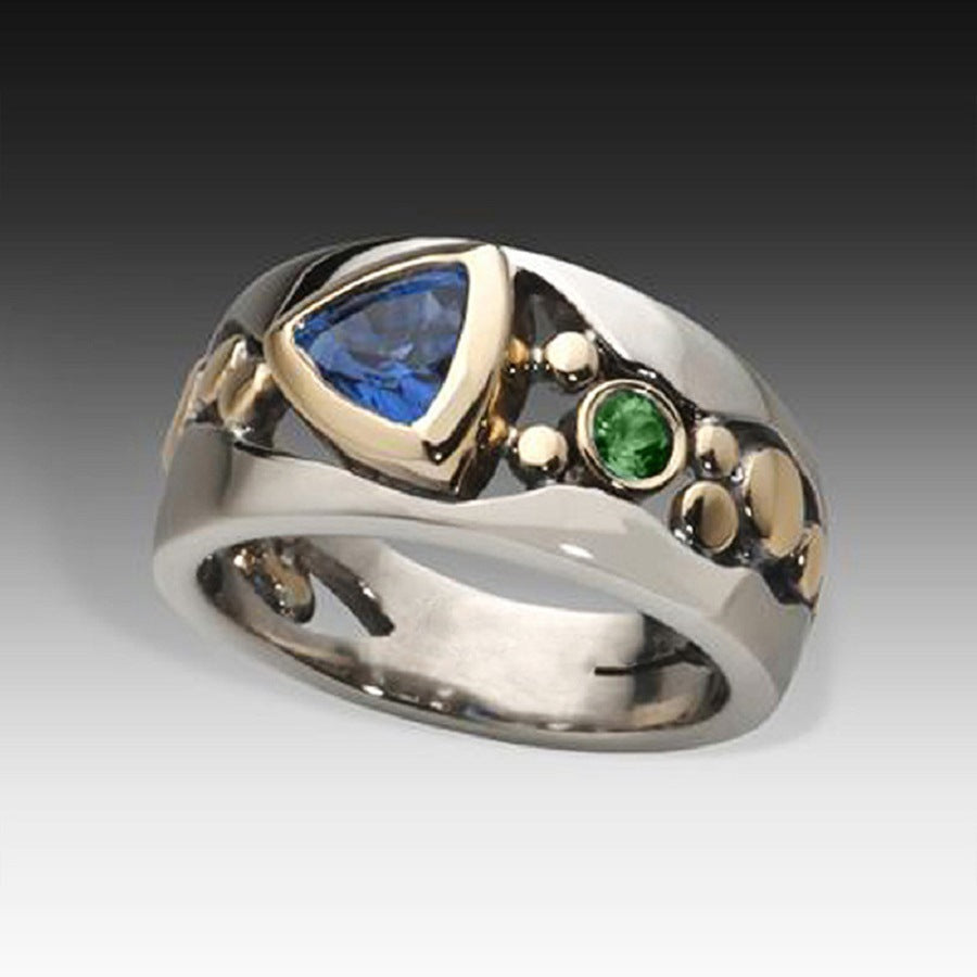 VIVILY | Vintage-Ring aus exklusivem blauem Kristall