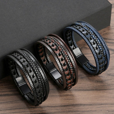 Erik® | Geflochtenes Lederarmband im Wikinger-Stil