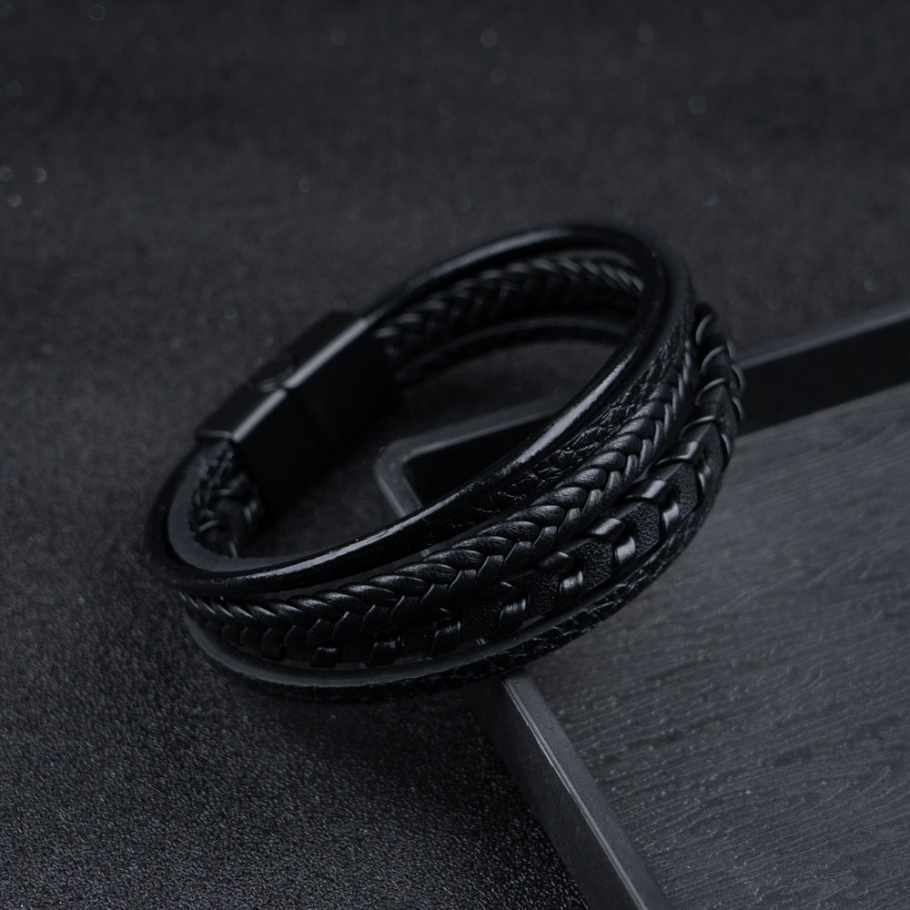 Erik® | Geflochtenes Lederarmband im Wikinger-Stil