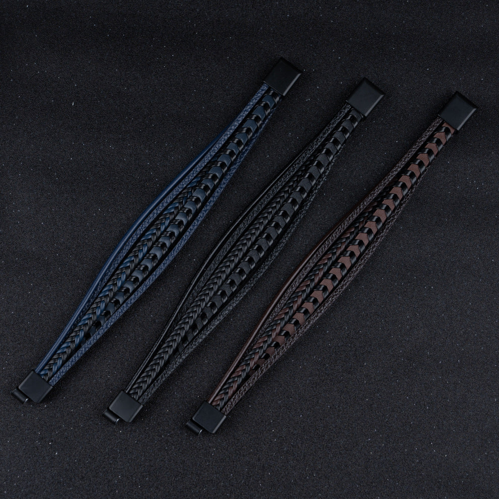 Erik® | Geflochtenes Lederarmband im Wikinger-Stil