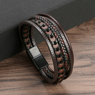Erik® | Geflochtenes Lederarmband im Wikinger-Stil