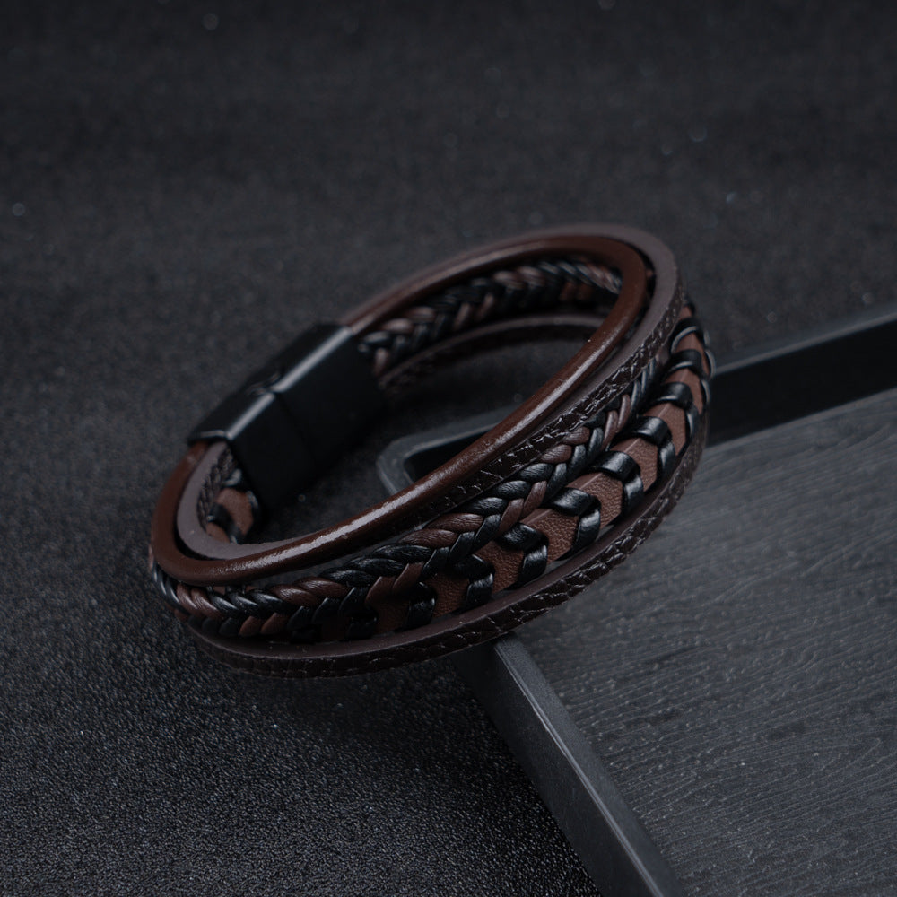 Erik® | Geflochtenes Lederarmband im Wikinger-Stil