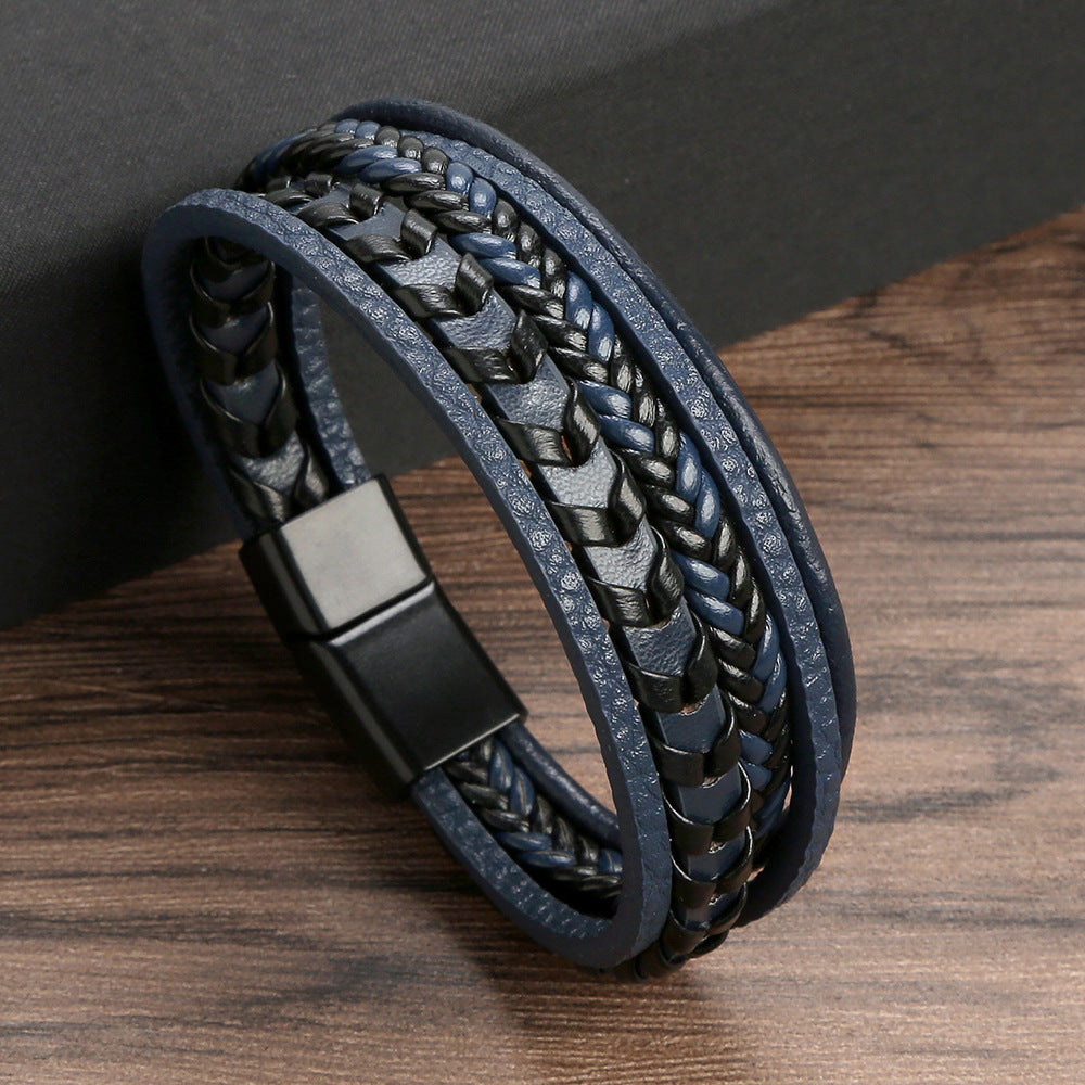 Erik® | Geflochtenes Lederarmband im Wikinger-Stil