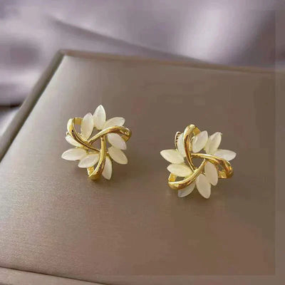 VIVILY | Elegante weiße Ohrringe aus Gold