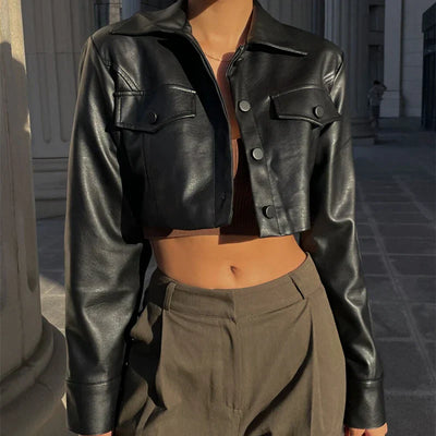 Vivily Elegante Kunstlederjacke