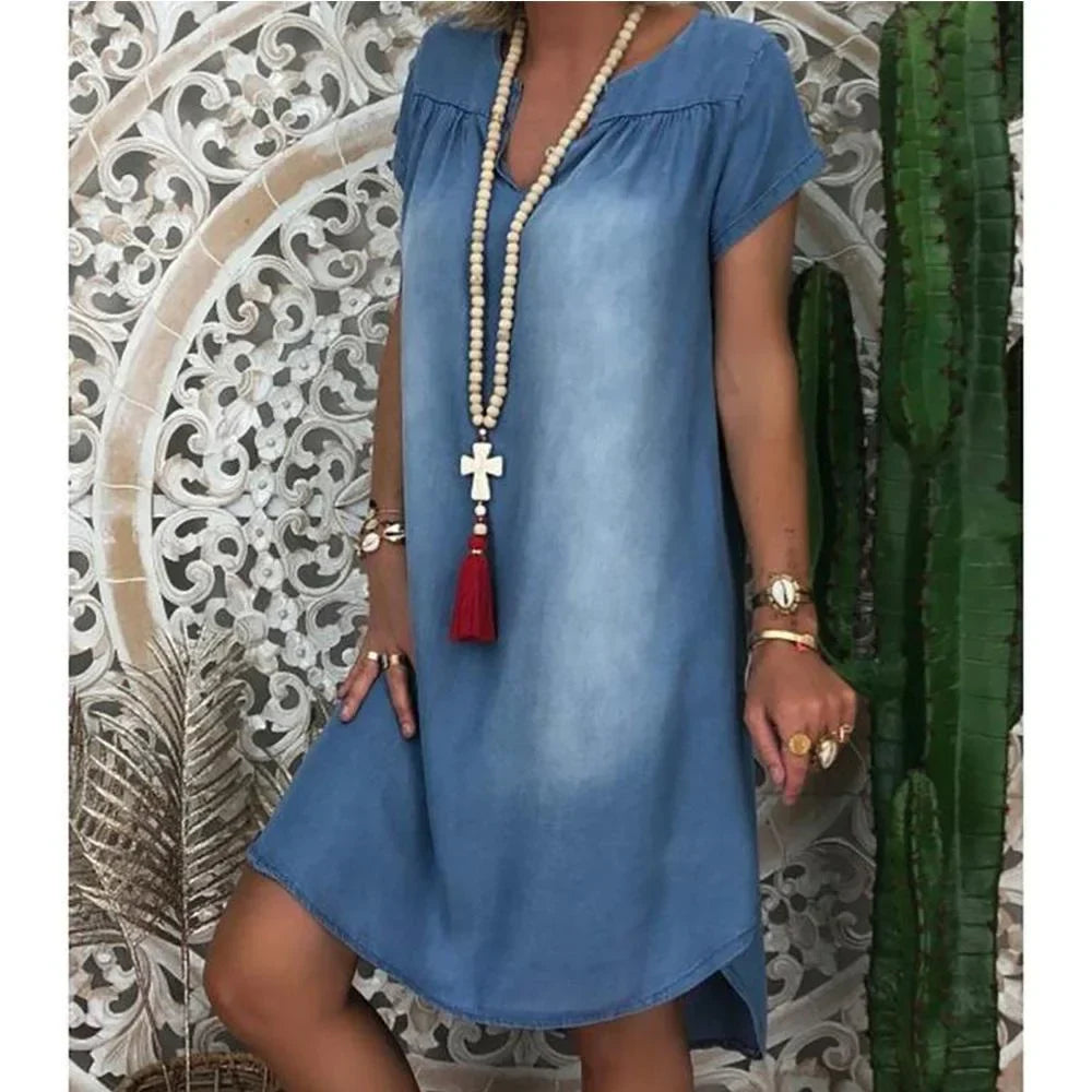 VIVILY | Lässiges Denim Sommerkleid