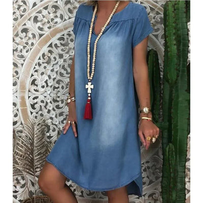 VIVILY | Lässiges Denim Sommerkleid