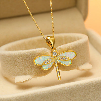 VIVILY | Elegante Halskette mit Vögeln und Opal für einen einzigartigen Stil