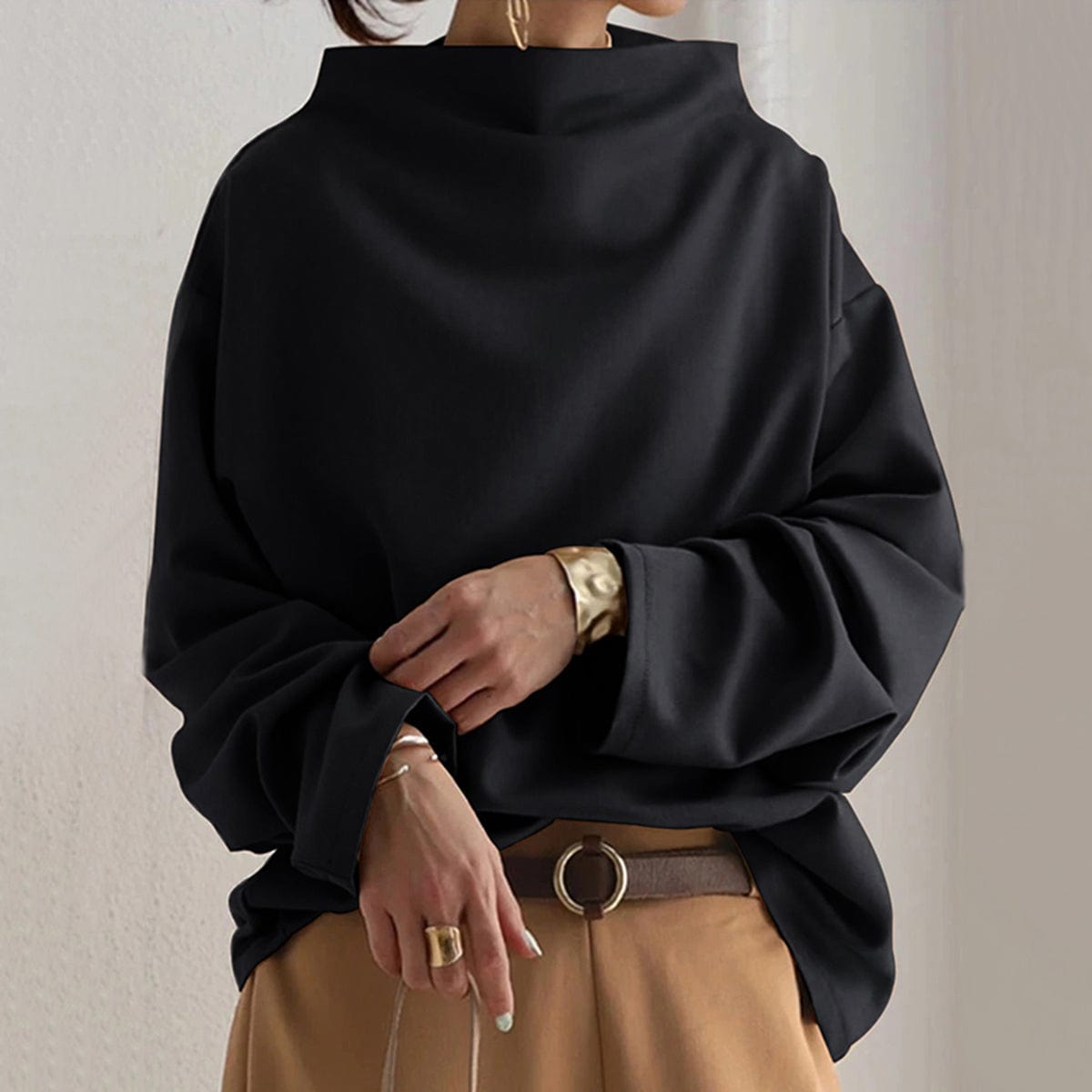 VIVILY | Eleganter Pullover mit hohem Kragen
