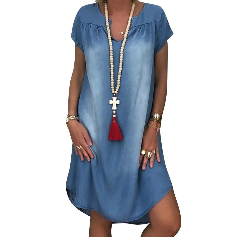 VIVILY | Lässiges Denim Sommerkleid