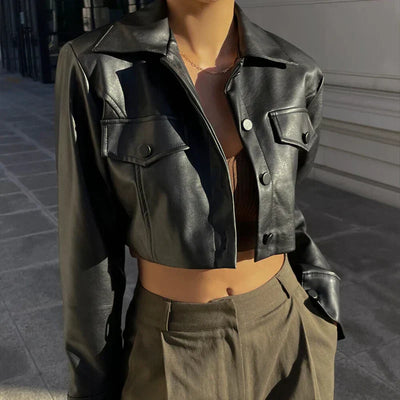 Vivily Elegante Kunstlederjacke