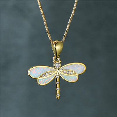 VIVILY | Elegante Halskette mit Vögeln und Opal für einen einzigartigen Stil