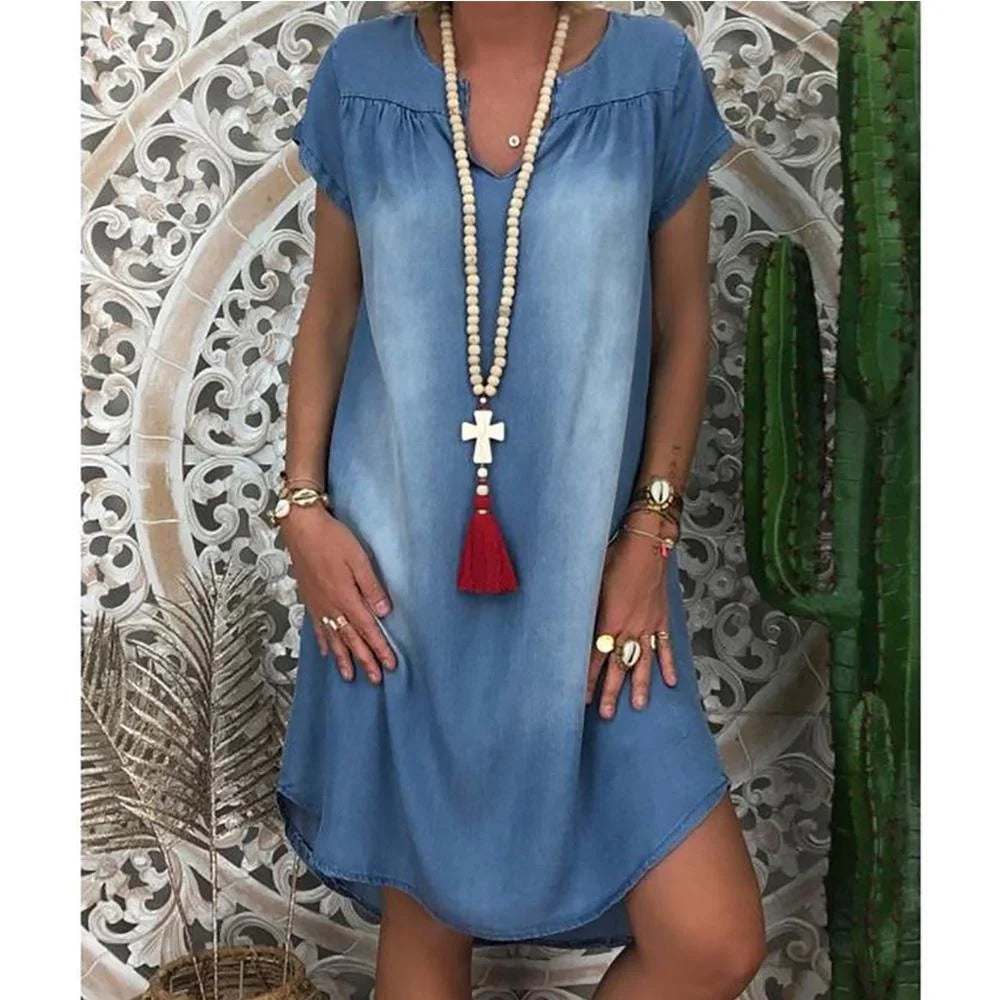 VIVILY | Lässiges Denim Sommerkleid