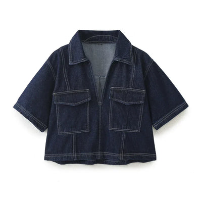VIVILY | V-Ausschnitt Denim Set