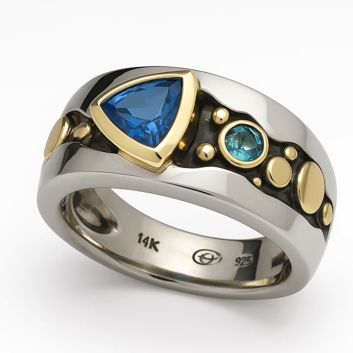 VIVILY | Vintage Blau Zirkonia Boho Ring