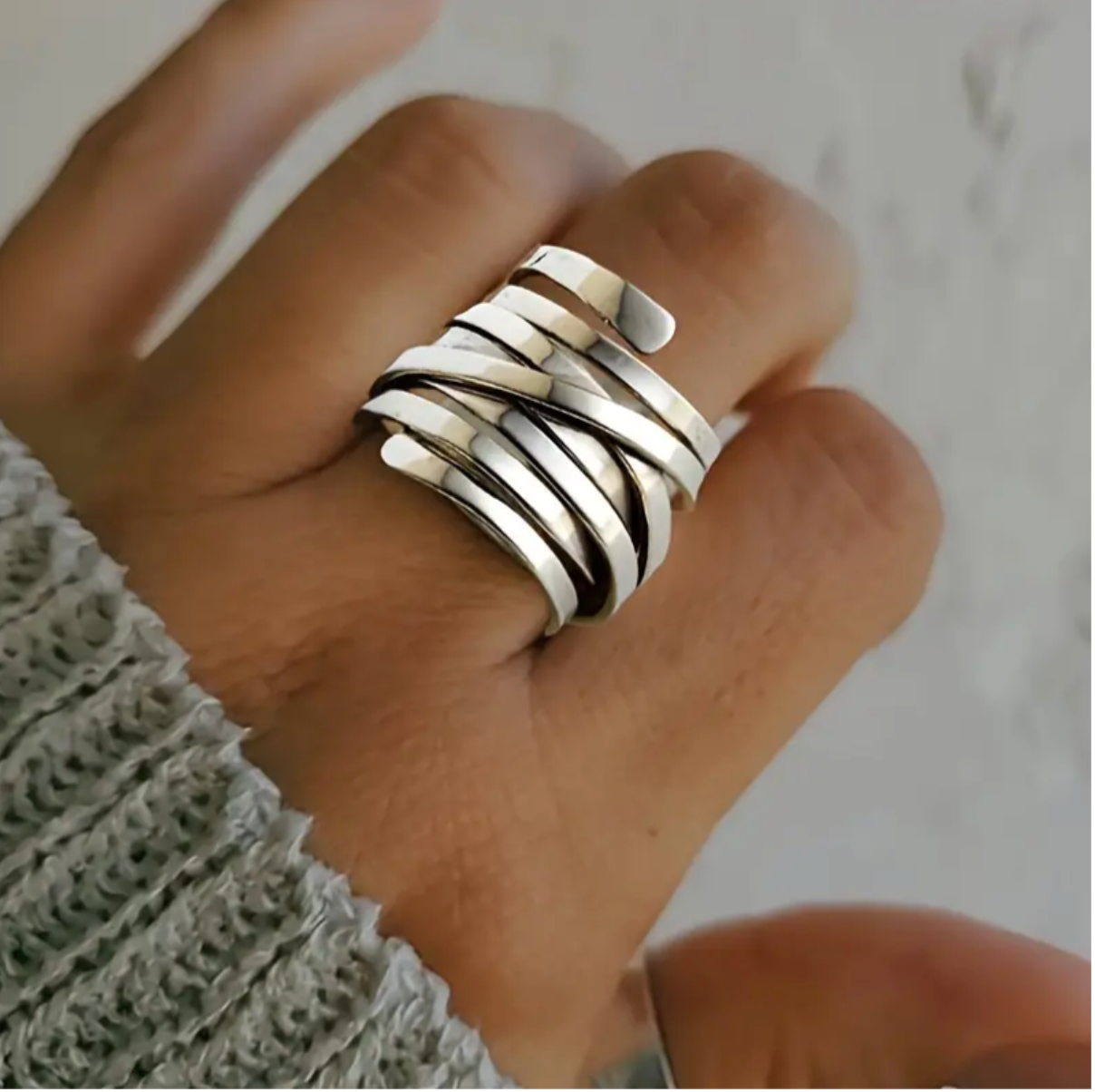 VIVILY | Vintage Dicke Schicht Silberring