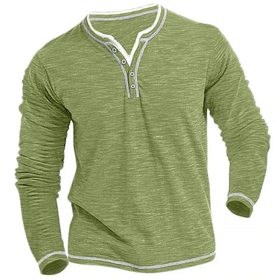 Vivily | Herren Langarmshirt mit V-Ausschnitt