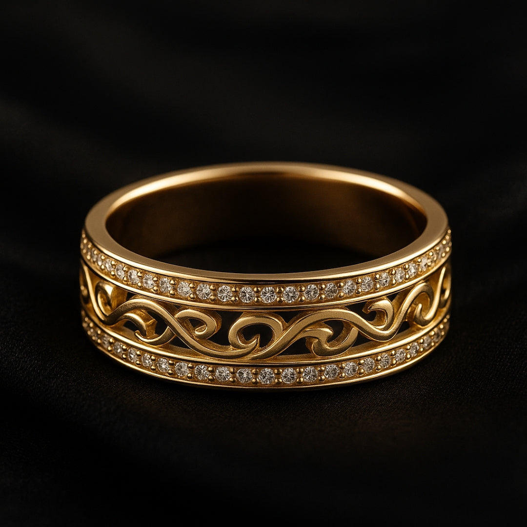 VIVILY | Eleganter Goldring Hohloha Hellera - Luxuriöses Accessoire für Alle Anlässe