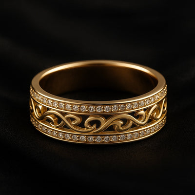 VIVILY | Eleganter Goldring Hohloha Hellera - Luxuriöses Accessoire für Alle Anlässe