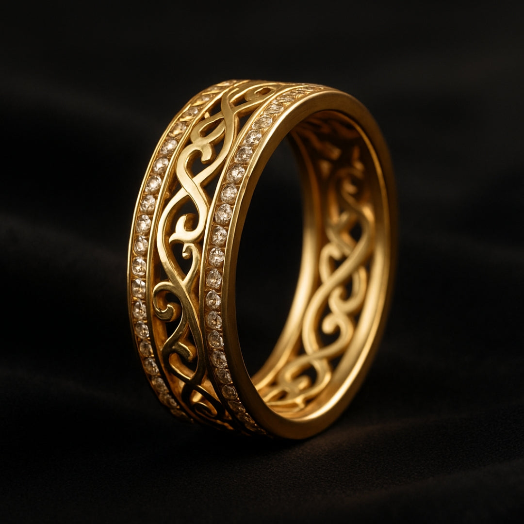 VIVILY | Eleganter Goldring Hohloha Hellera - Luxuriöses Accessoire für Alle Anlässe