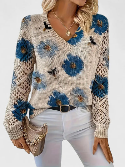 Vivily | Eleganter Pullover mit Blumenmuster
