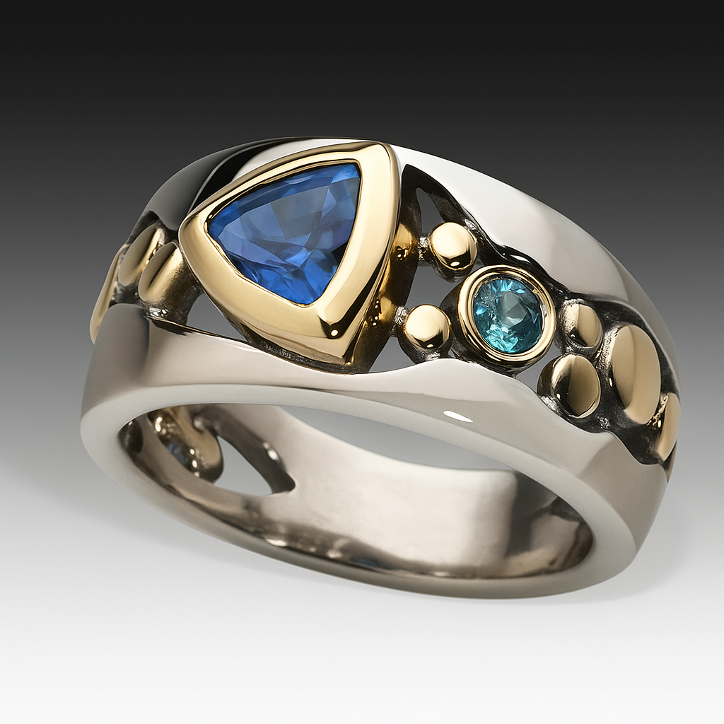 VIVILY | Vintage Blau Zirkonia Boho Ring