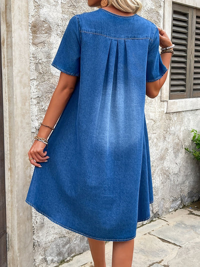 VIVILY | Elegantes Denim Sommerkleid