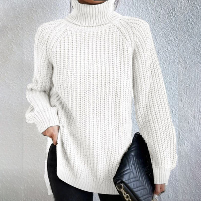 VIVILY | Rollkragenpullover mit Schlitz