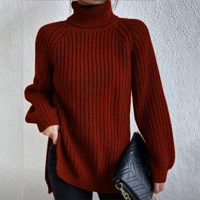 VIVILY | Rollkragenpullover mit Schlitz