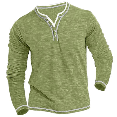 Vivily | Herren Langarmshirt mit V-Ausschnitt