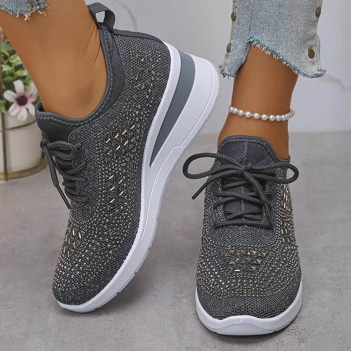 VIVILY | Orthopädische Sneakers mit funkelnden Strasssteinen