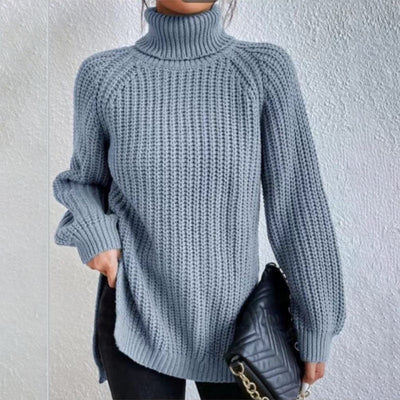 VIVILY | Rollkragenpullover mit Schlitz