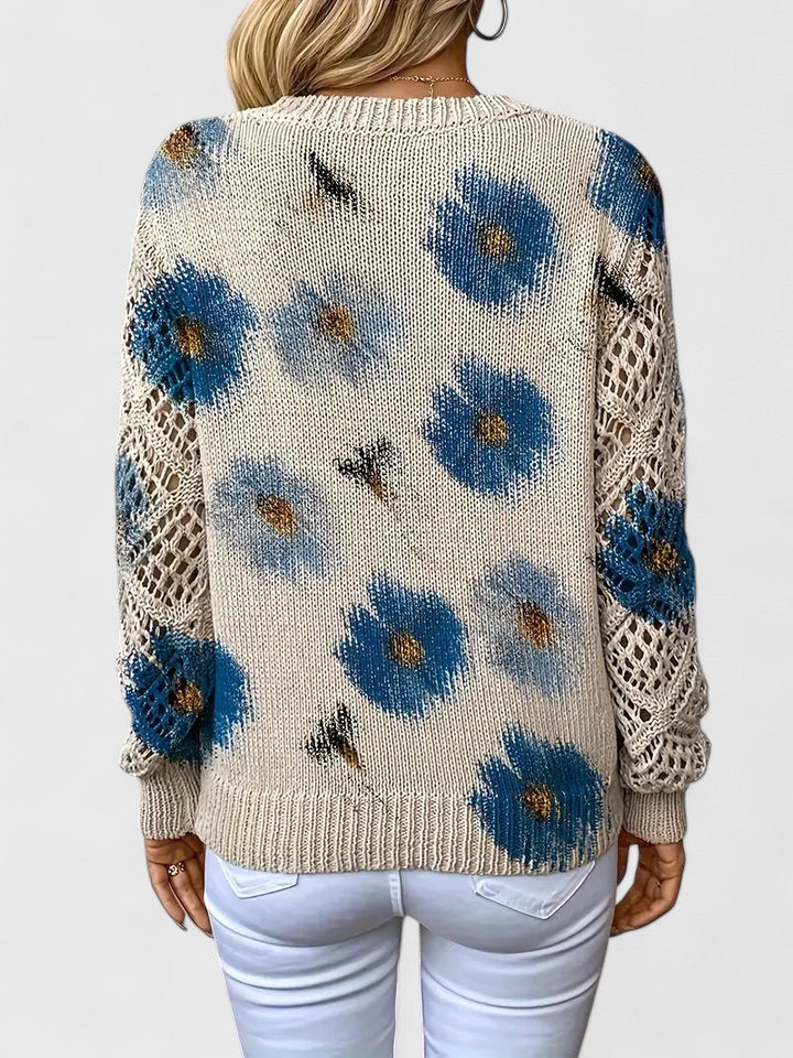 Vivily | Eleganter Pullover mit Blumenmuster