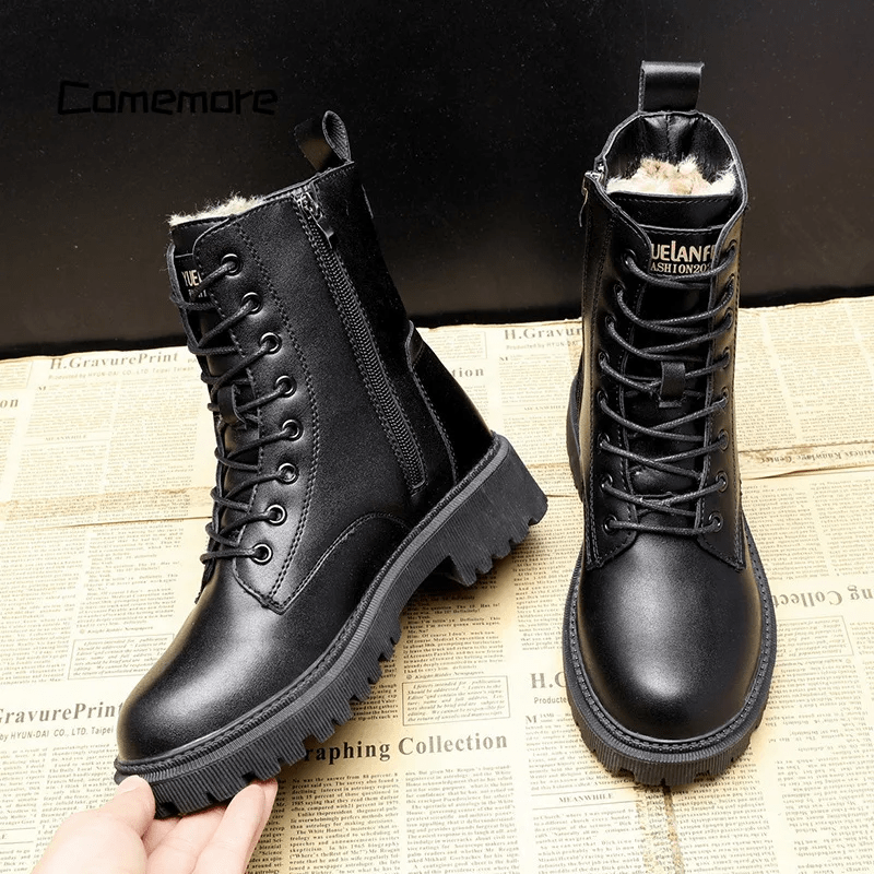 VIVILY | Elegante Stiefel aus schwarzem Leder