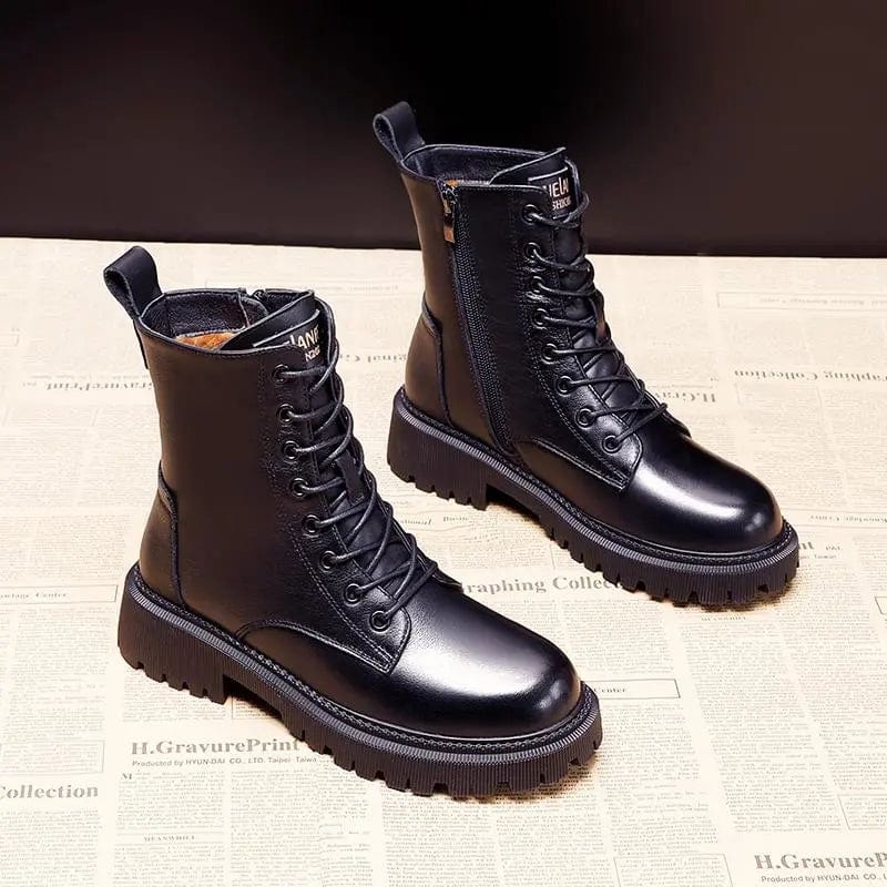 VIVILY | Elegante Stiefel aus schwarzem Leder