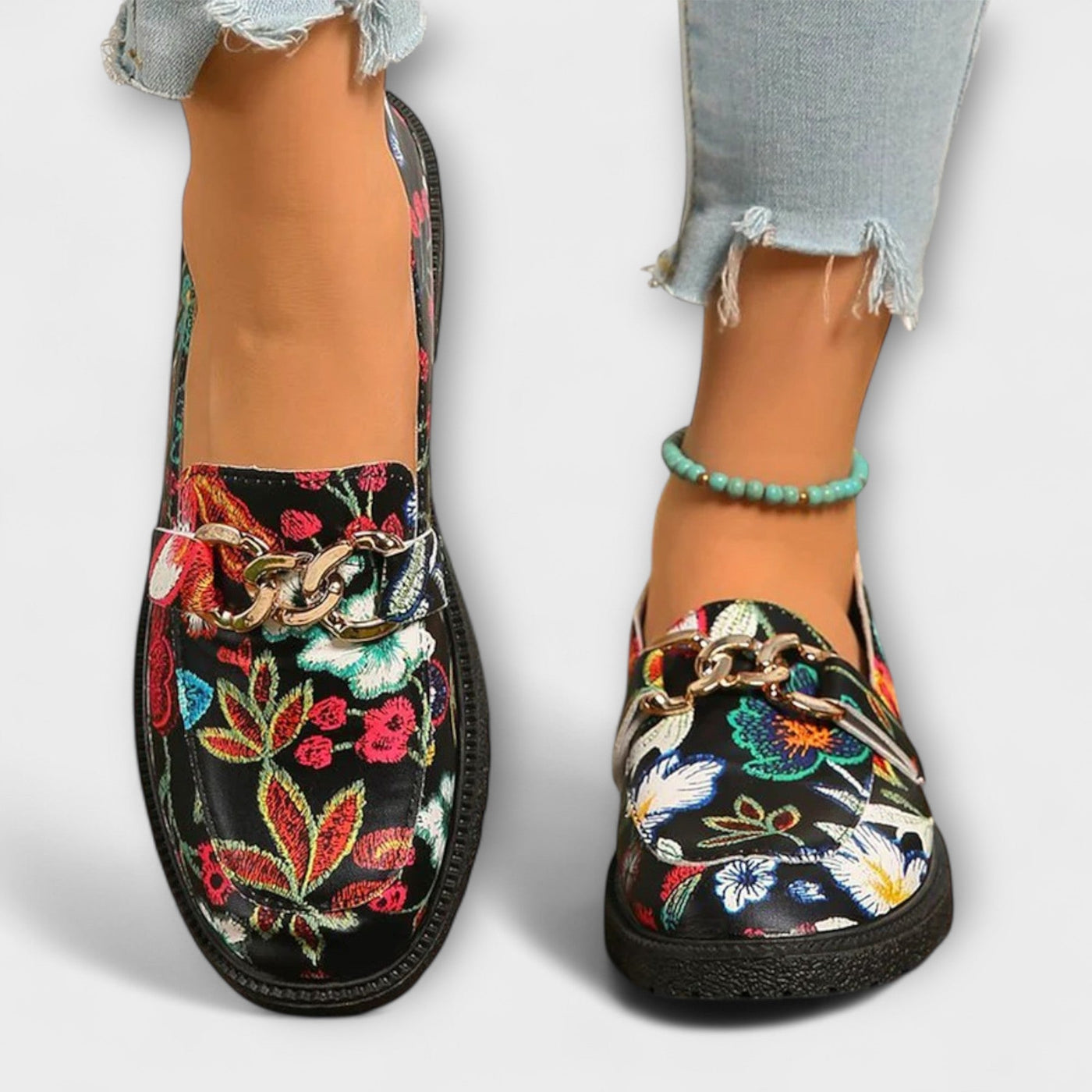 Wilma – Bunte Mokassins mit Blumenmuster