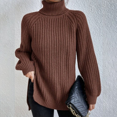 VIVILY | Rollkragenpullover mit Schlitz