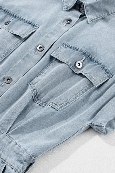 VIVILY | Elegantes Denimkleid mit kurzen Fledermausärmeln